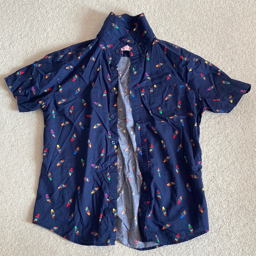 Target Pride Collection 2021 Rainbow Ice Cream Button Down Size M